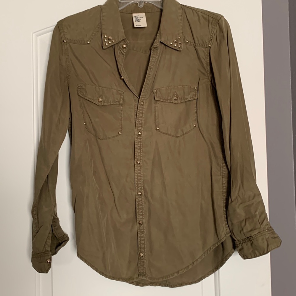 Army green button up